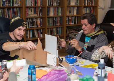 Collective Memory workshop with Harwood Art Center at the AOC men's emergency shelter