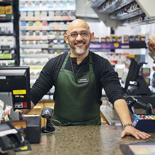 cashier at grocery store